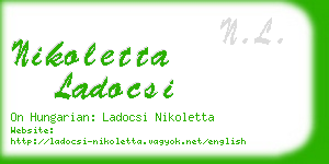 nikoletta ladocsi business card